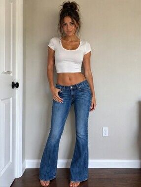Lucky Brand Sweet N Flare Jeans Womens 4 27 Medium Wash Boho Y2K USA Made